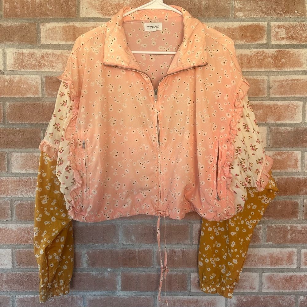 Sincerely Jules Bandier Wilder Jacket Windbreaker Women’s Large Cottage Floral - Picture 3 of 12